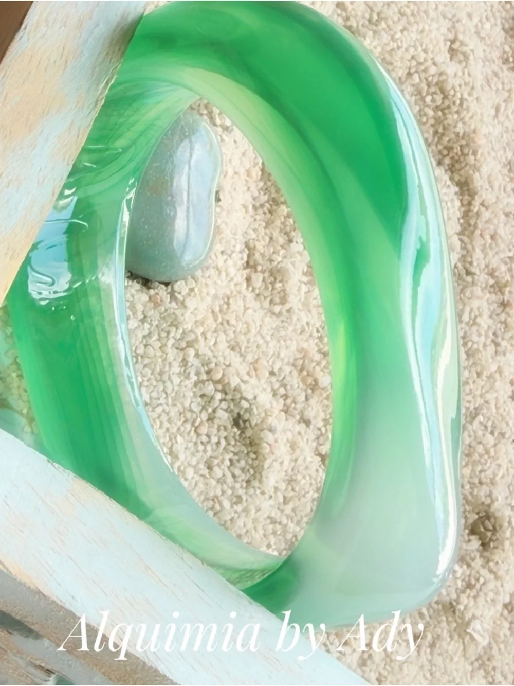 Alquimia Green Resin Bangle Bracelet